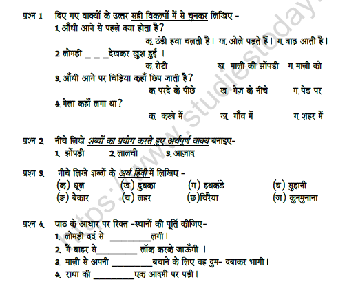 CBSE Class 6 Hindi Question Paper Set 4 Solved 1
