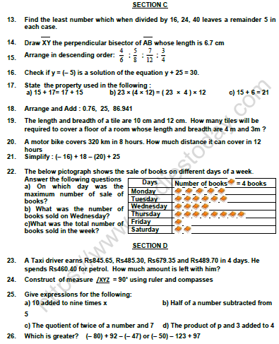 CBSE Class 6 Mathematics Question Paper Set 6 Solved 2