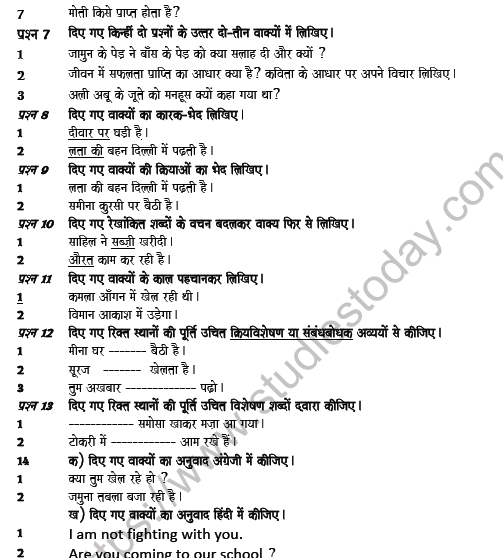 CBSE Class 7 Hindi Question Paper Set 11 Solved 2