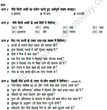 CBSE Class 7 Hindi Question Paper Set 3 Solved 1