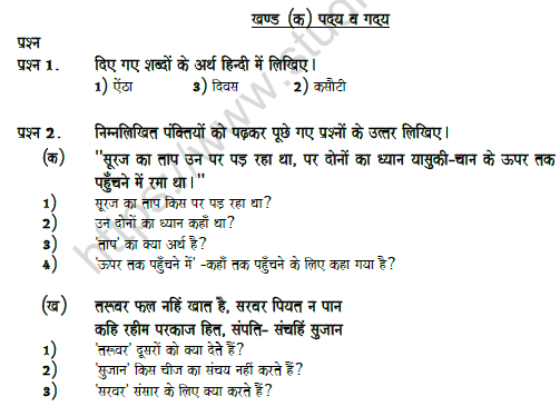 CBSE Class 7 Hindi Question Paper Set 6 Solved 1