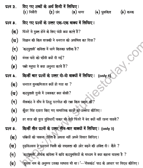 CBSE Class 7 Hindi Question Paper Set 8 Solved 2