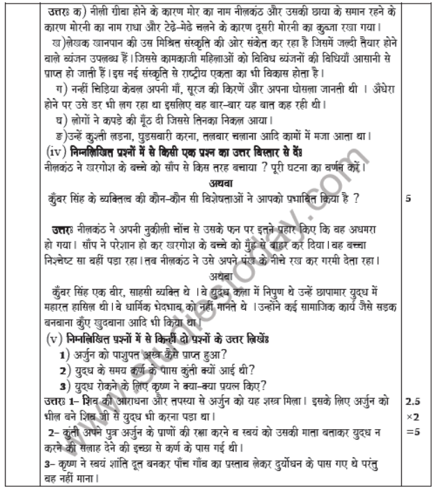 CBSE Class 7 Hindi Sample Paper Set H