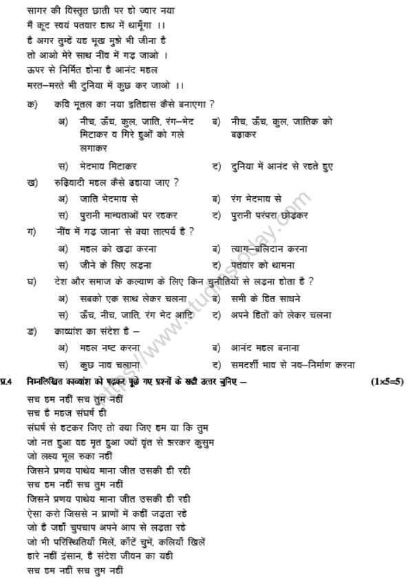 CBSE Class 8 Hindi Sample Paper Set P