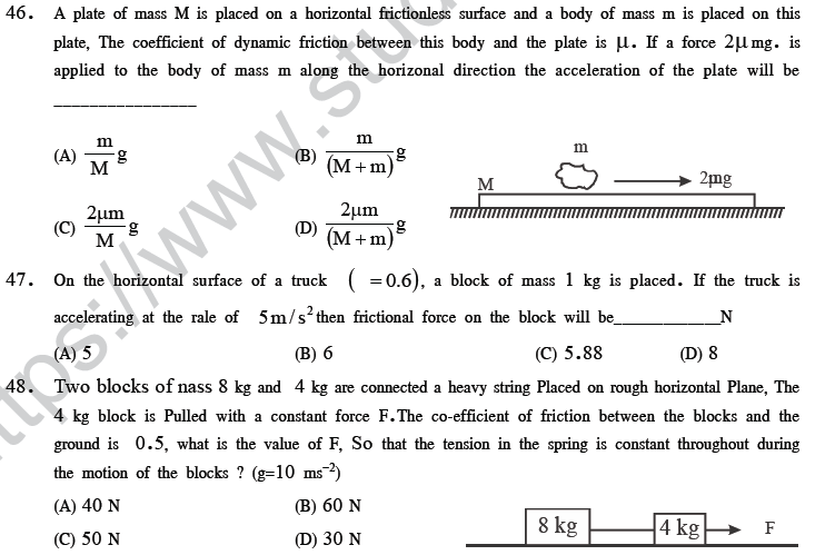 NEET UG Physics Laws of Motion MCQs-18