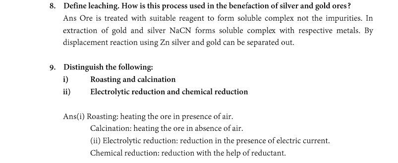 CBSE Class 12 Chemistry - General Principles _ Process of Isolation of Elements Assignment