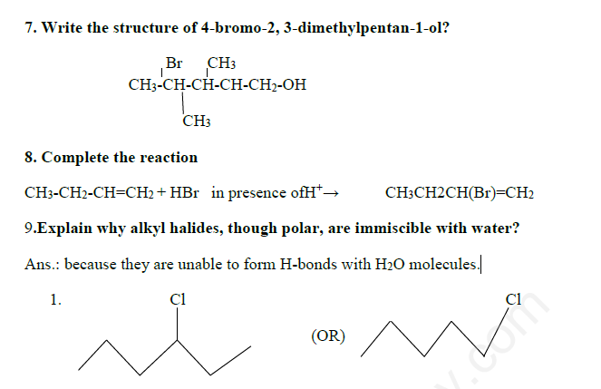 CBSE Class 12 Chemistry - Halo Alkanes and Halo arenes Assignment
