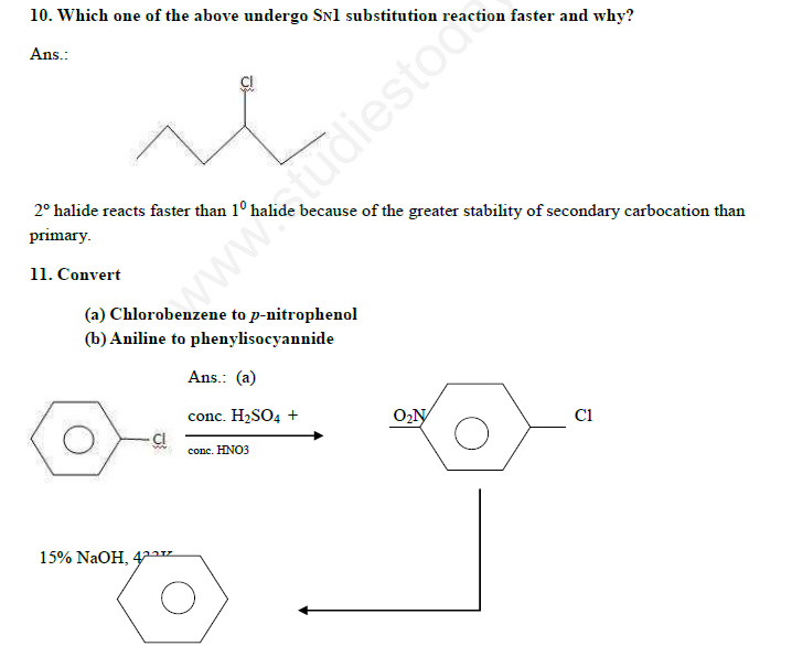 CBSE Class 12 Chemistry - Halo Alkanes and Halo arenes Assignment