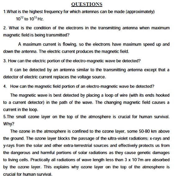 CBSE Class 12 Physics Notes - Electromagnetic Waves (1)