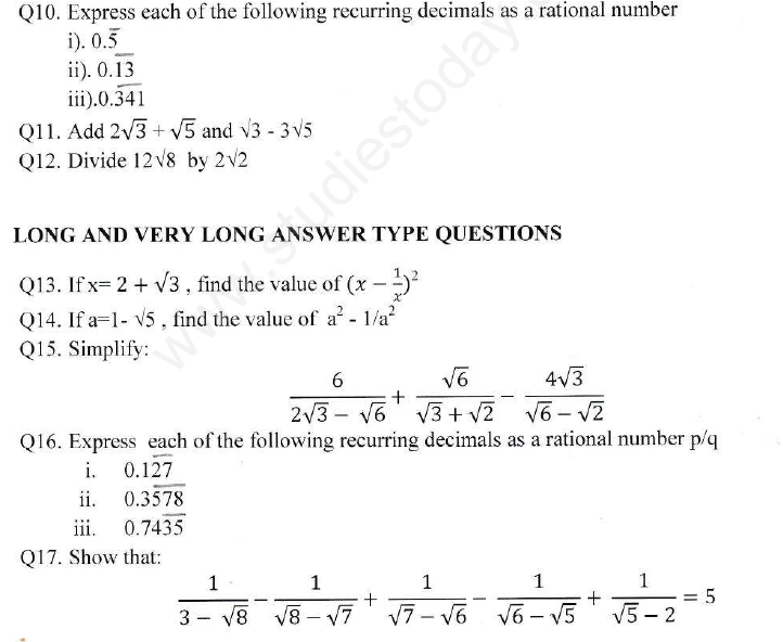 Number System Assignment 8