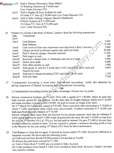 CBSE Class 11 Accountancy Question Paper Set M Solved 3