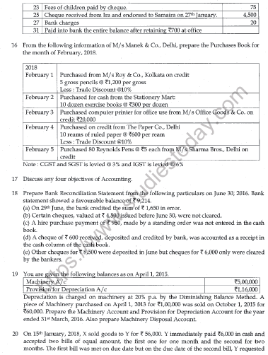 CBSE Class 11 Accountancy Question Paper Set O Solved 3