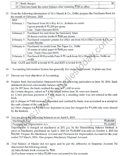 CBSE Class 11 Accountancy Question Paper Set P Solved 3