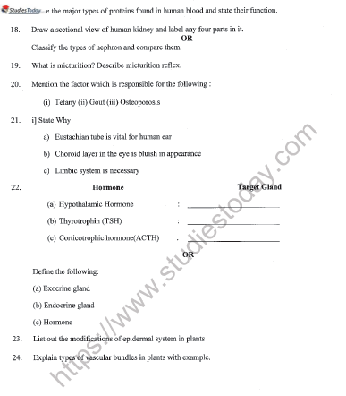 CBSE Class 11 Biology Question Paper Set Q Solved 3
