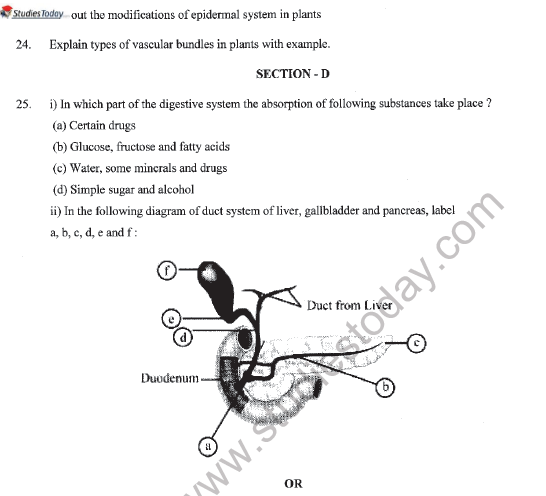 CBSE Class 11 Biology Question Paper Set R Solved 6