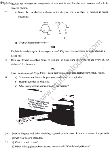 CBSE Class 11 Biology Sample Paper Set K Solved 3