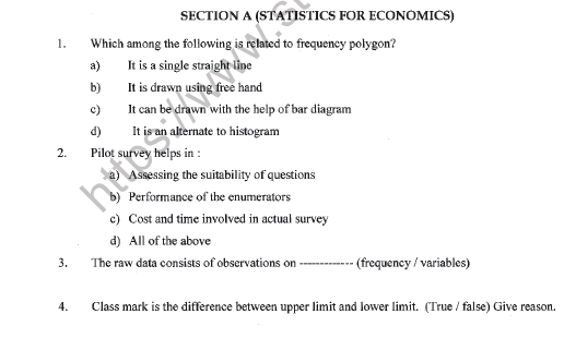 CBSE Class 11 Economics Question Paper Set Z Solved 1