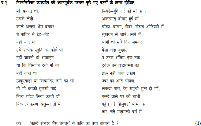 CBSE Class 11 Hindi Sample Papers Set C