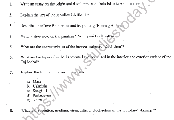 CBSE Class 11 Painting Question Paper Set A Solved 1
