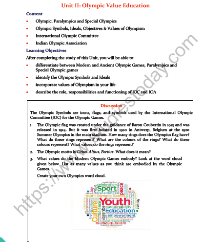 CBSE Class 11 Physical Education Olympic Value Education Notes 1