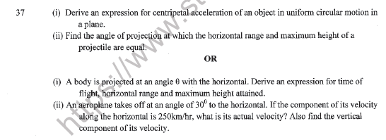 CBSE Class 11 Physics Question Paper Set W Solved 11