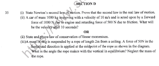 CBSE Class 11 Physics Question Paper Set W Solved 9
