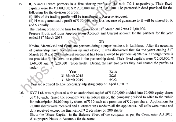CBSE Class 12 Accountancy Sample Paper 2022 Set A Solved 3