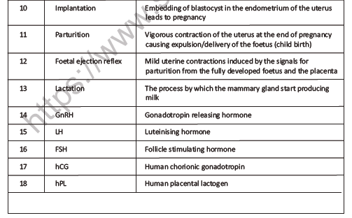 CBSE Class 12 Biology Human Reproduction Question Bank 2