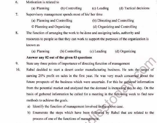 CBSE Class 12 Business Administration Question Paper 2020 Set A Solved 2