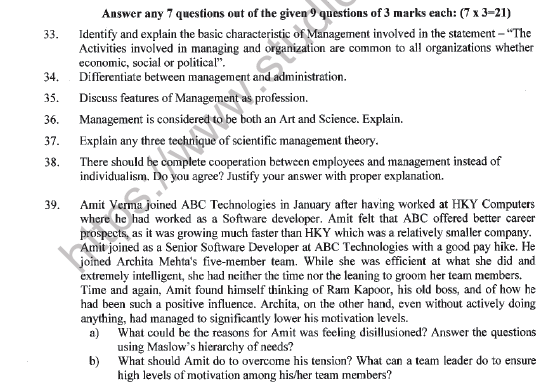 CBSE Class 12 Business Administration Question Paper 2021 Set B Solved 5