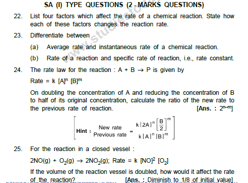 CBSE Class 12 Chemistry notes and questions for Chemical Kinetics Part C 4