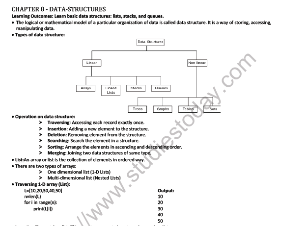 CBSE Class 12 Computer Science Data Structures Notes 1