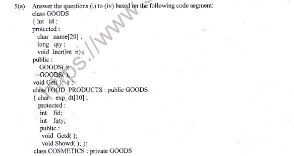 CBSE Class 12 Computer Science Question Paper 2021 Set A Solved 5