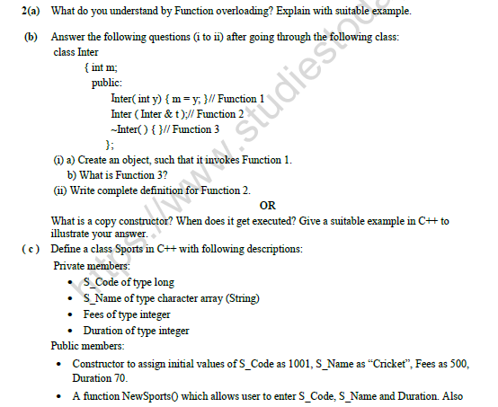 CBSE Class 12 Computer Science Question Paper 2021 Set C Solved 5