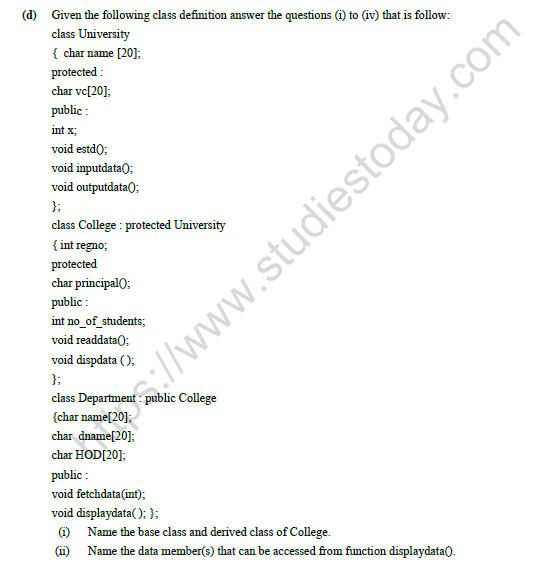 CBSE Class 12 Computer Science Question Paper 2021 Set C Solved 7