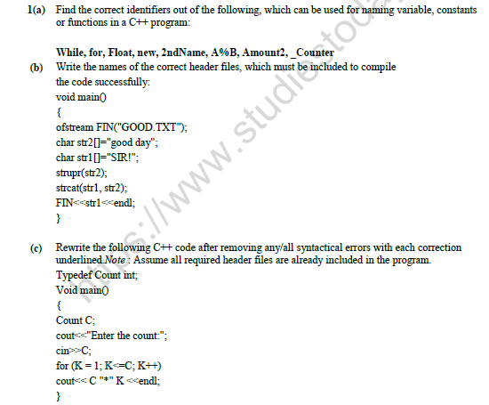 CBSE Class 12 Computer Science Question Paper 2022 Set B Solved 1