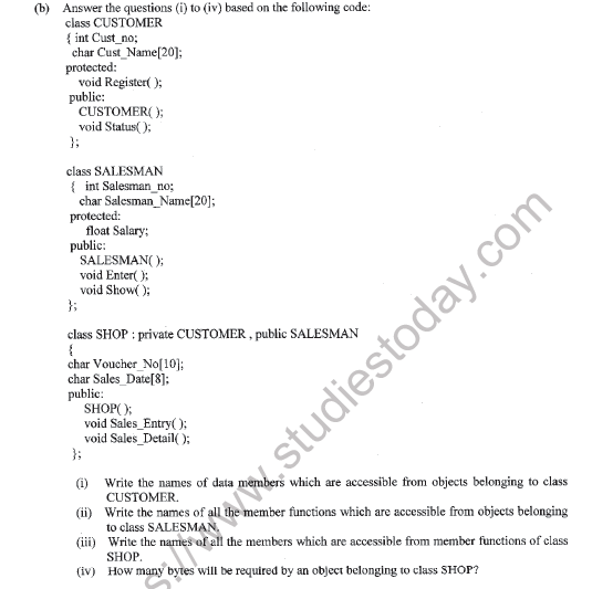 CBSE Class 12 Computer Science Sample Paper 2022 Set A Solved 6