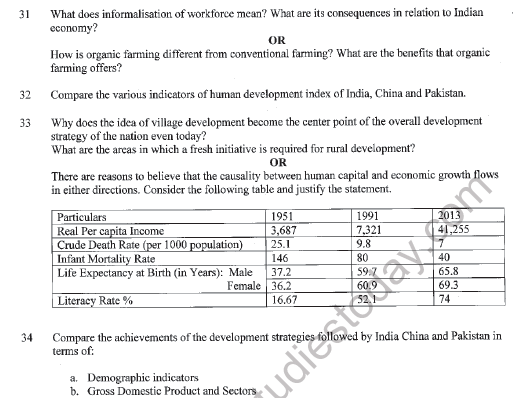 CBSE Class 12 Economics Sample Paper 2020 Set C Solved 8