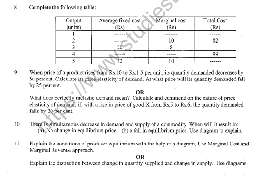 CBSE Class 12 Economics Sample Paper 2021 Set A Solved 3