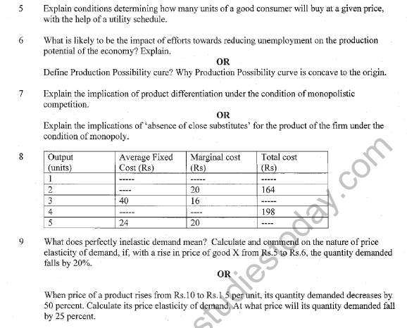 CBSE Class 12 Economics Sample Paper 2021 Set B Solved 2