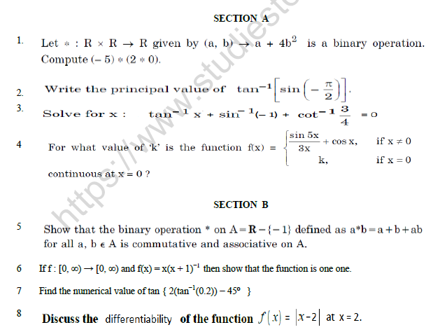 CBSE Class 12 Mathematics Question Paper 2022 Set B Solved 1