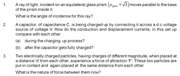CBSE Class 12 Physics Sample Paper Set A with Answers
