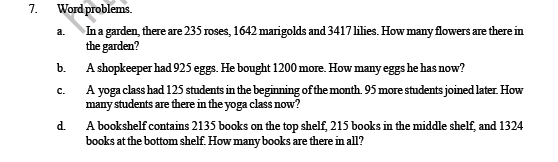 CBSE Class 3 Maths Addition Question Bank 4