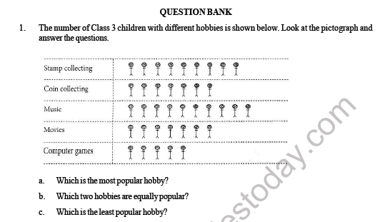 cbse class 3 maths data handling question bank practice worksheet for mathematics