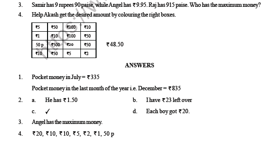 CBSE Class 3 Maths Money Question Bank 4