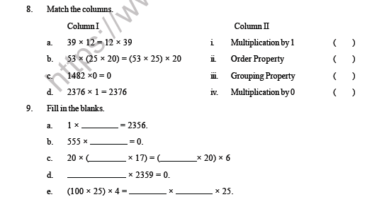 CBSE Class 3 Maths Multiplication Question Bank 4