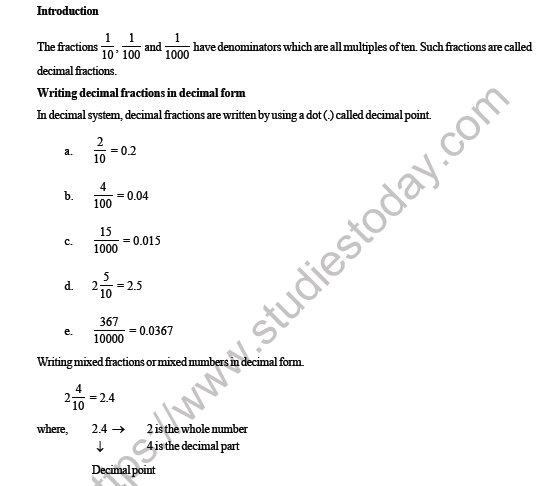 CBSE Class 4 Maths Decimals Worksheet 2