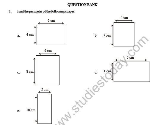 CBSE Class 4 Maths Perimeter and Area Question Bank 1