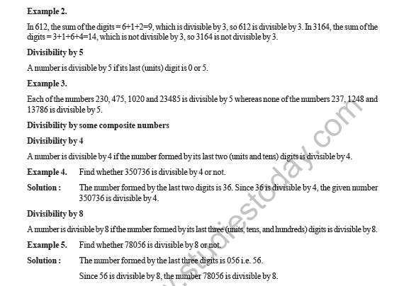 cbse class 5 mathematics divisibility rules worksheet