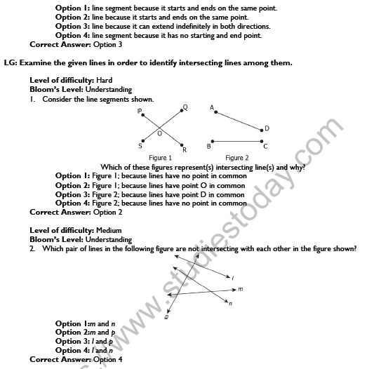 CBSE Class 6 Mathematics Basic Geometrical Worksheet Set A 5